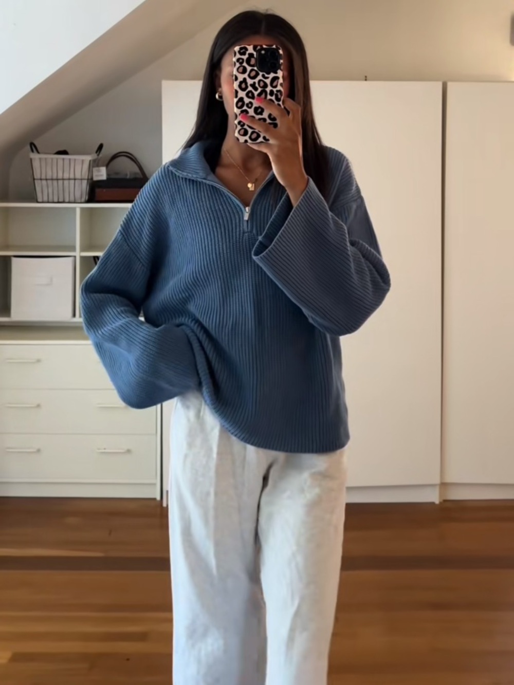 Edikted Armour High Neck Oversized Zip Sweater